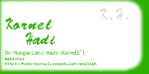kornel hadi business card
